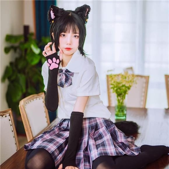 Cat Paw Mittens Gloves, Kawaii Cat Cosplay Kawaii Soft 3D Toes Beans Fingerless - Picture 5 of 6